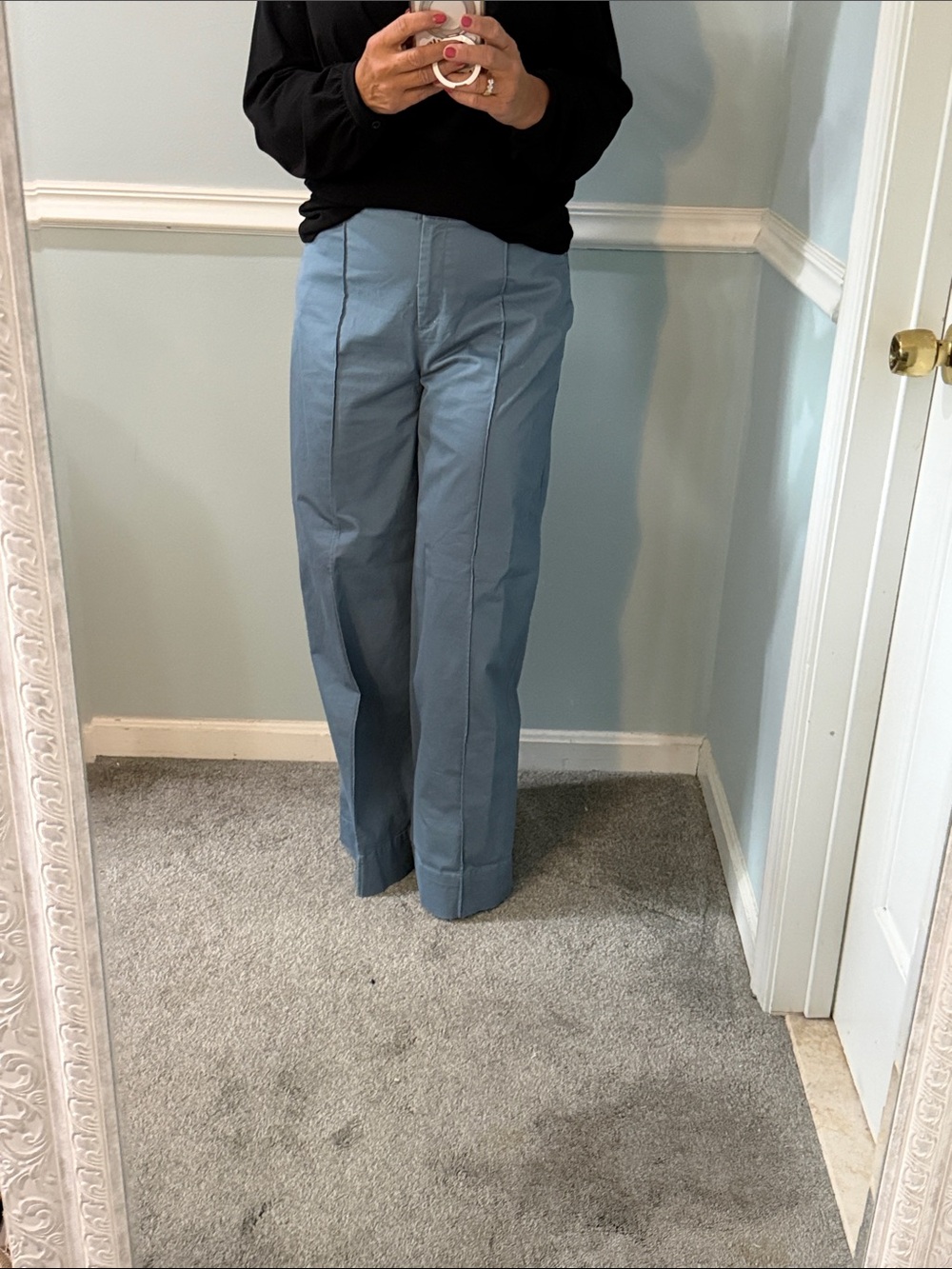 LOFT Light Blue Boot-Cut Pants